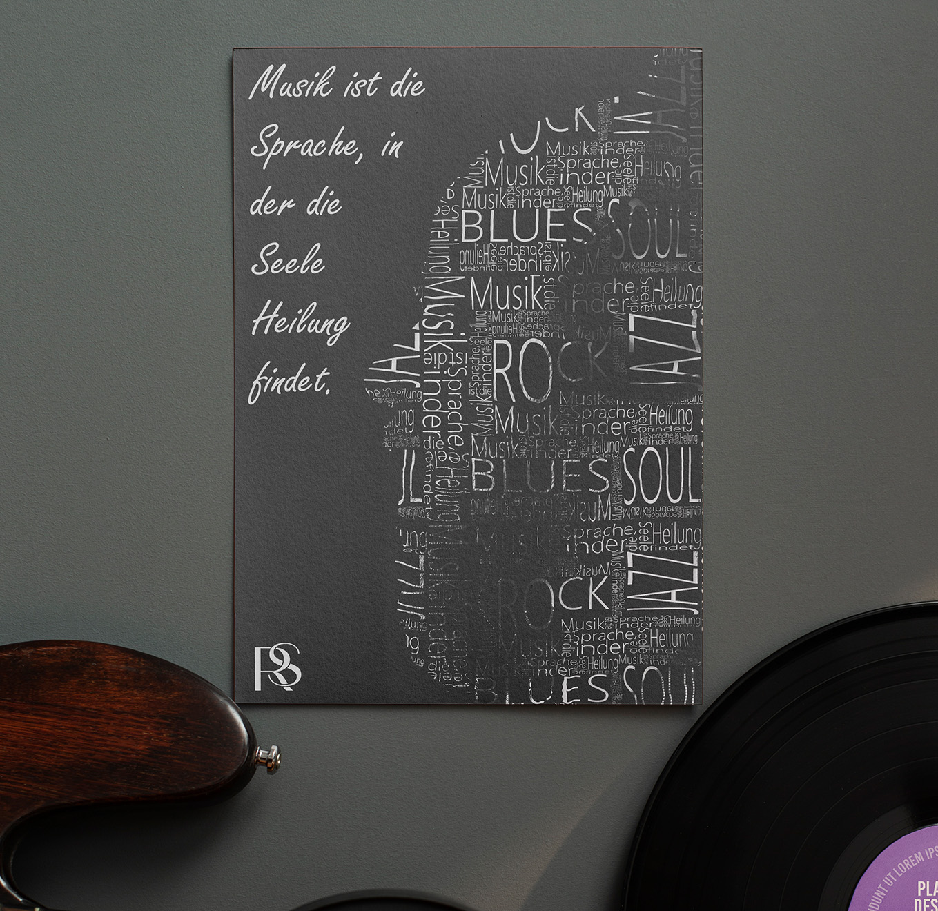 Typografisches Musikposter mit experimenteller Schriftgestaltung und rhythmischem Layout